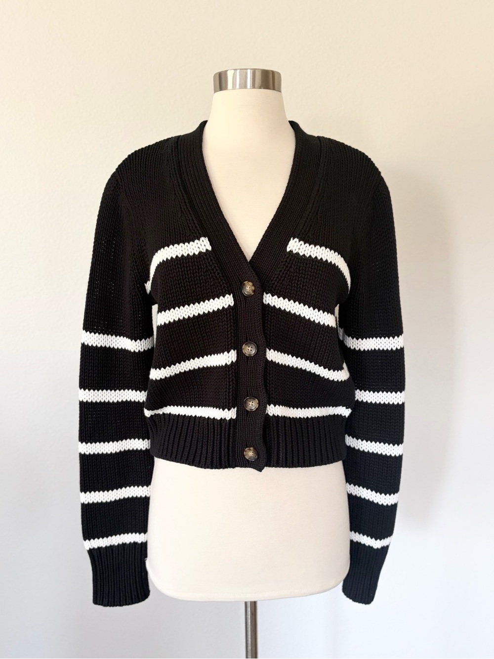 La Ligne Mini Marina Cardigan Black Cream Small S